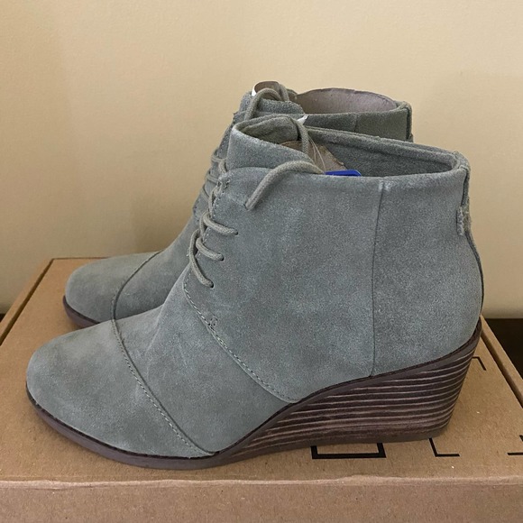 Toms Shoes - TOMS Women's Hyde Vetiver Grey Suede Booties